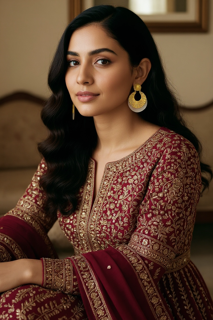 White and Gold Statement Hoop Earrings