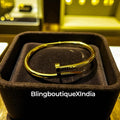 Modern Nail Motif Bangle Bracelet – Gold Plated | BlingBoutiqueXIndia